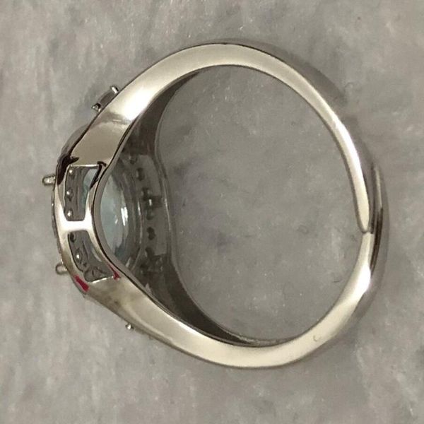 

cluster rings buulooai sky blue z for women real solid 925 sterling silver korean gemstone ring girl gift wholesale jewelry, Golden;silver