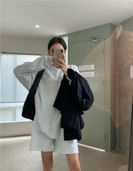 

women's tracksuits casual solid outfits two piece suit home loose sports fashion leisure bicycle summer, Gray
