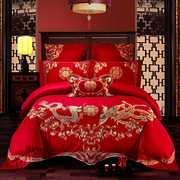 

style dahong cotton embroidered multi piece sheet bed cover pure bedding four set