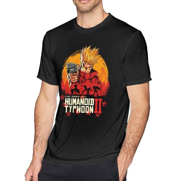 

men's t-shirts anime trigun the gunslinger cotton fabric short sleeve t-shirt, White;black