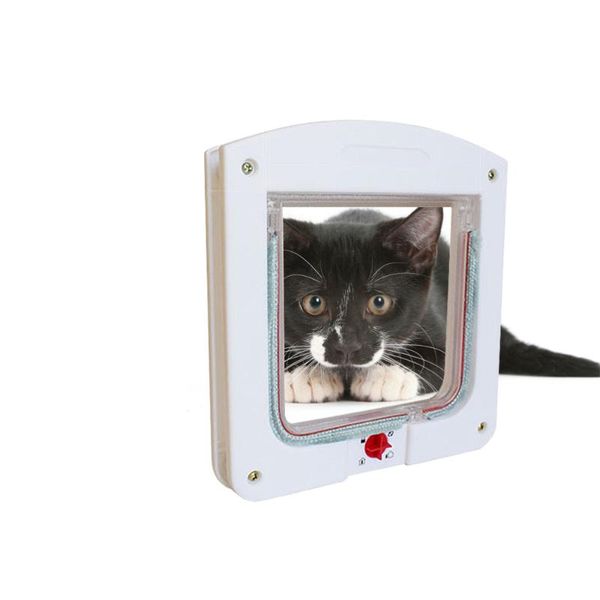 

controllable pet entry and exit door cat safe hole supplies size white carriers,crates & houses