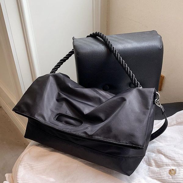 

evening bags oxford cloth big crossbody shoulder bag with rope strap for women 2021 winter fashion shopper travel black handbags and purses