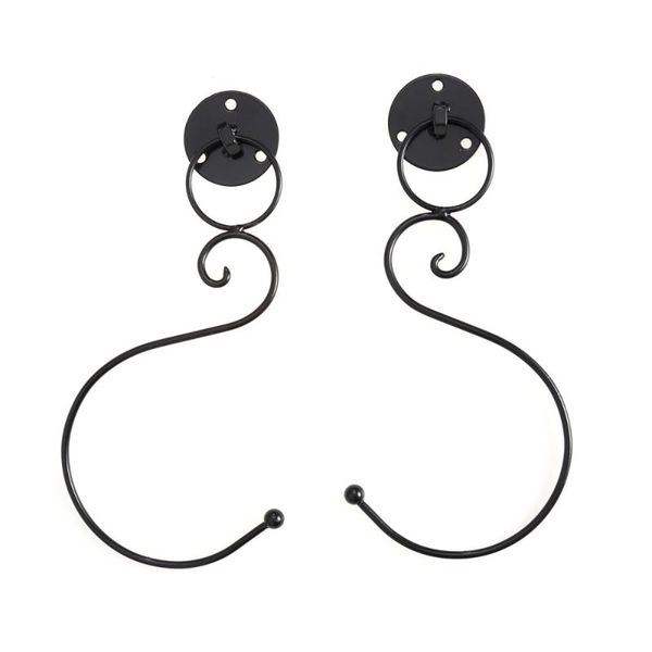 

other home decor 1 pair european style wall decorative iron curtain holdbacks hooks drapery tiebacks tassel holder (black)