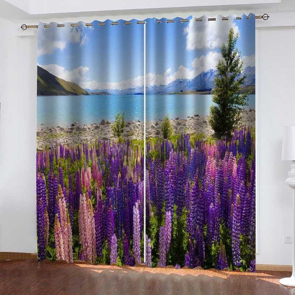 

curtain & drapes custom purple scenery curtains 3d set for bed room living office el home wall decorative drape
