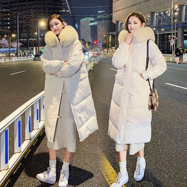 

down cotton padded jacket women's autumn and winter large size version style thickened loose bread, Black