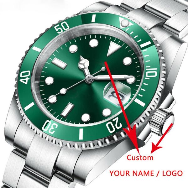 

wristwatches 40mm diy custom logo sapphire nh35 automatic mechanical mens wristwatch sterile dial ceramic 10atm luminous sport male clock 31, Slivery;brown