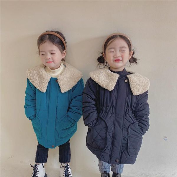 

Jackets 2021 Arrival Girls Thicken Coat Winter Fashion Jacket Kids Clothes 1-7 Years, Blue;gray