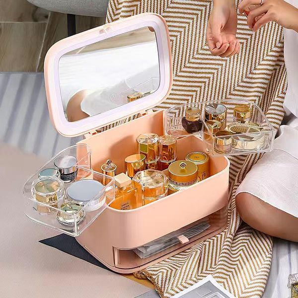 

storage drawers simple cosmetic box deskdust-proof household large dressing table skin care