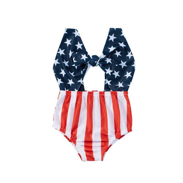 

one-pieces 2021 summer baby girls casual swimwear stripe and star printed pattern sleeveless swimsuit infant backless beachwear, Black