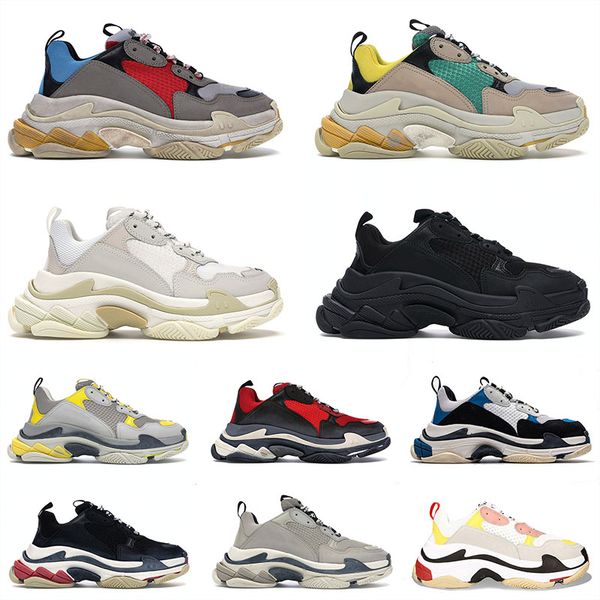 

paris 17fw triple s mens womens designer shoes fashion all black white pink grey platform sneakers vintage old dad trainers outdoor