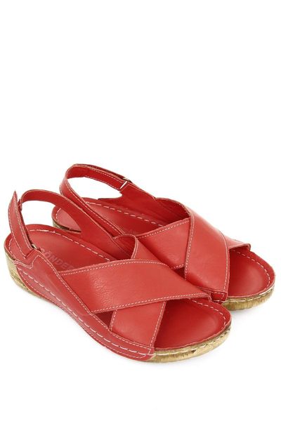 

sandals genuine leather red antique women 's 42211, Black