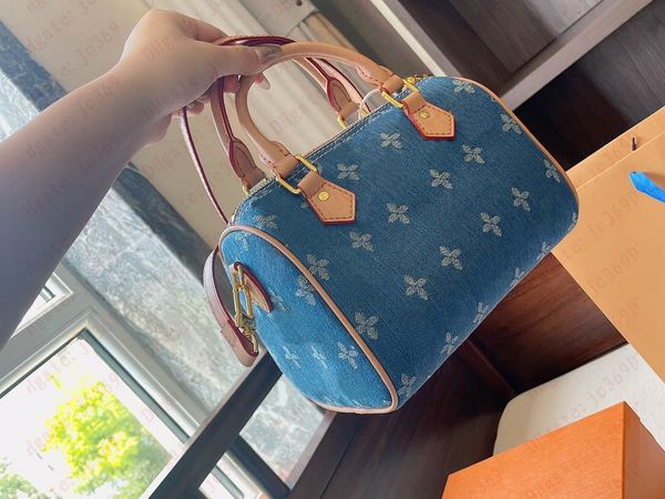 Frauen Tasche Mode Designer Hohe Qualität Denim Stoff Kissen Handtasche Klassische Blumen Brief Vielseitig Eine Schulter Messenger Brieftasche