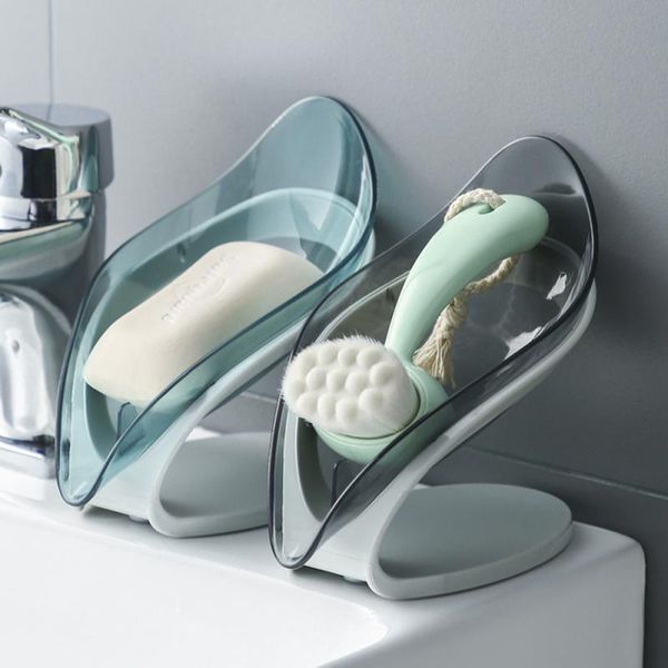 

soap dishes leaf shape box drain holder bathroom shower dish storage tray toilet supplies shelf