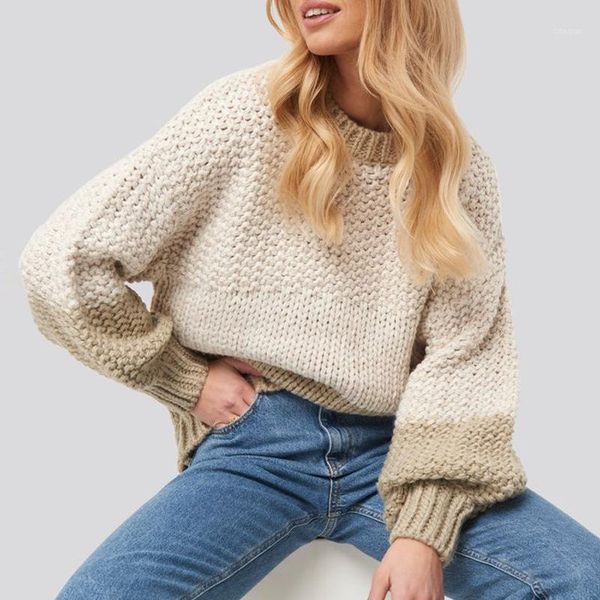 

women's sweaters women autumn winter sweater knitted patchwork pullover long sleeve o neck slim jumper soft warm clothes, White;black