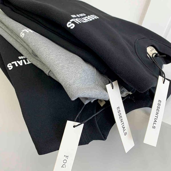 

fear of god essentials high street style autumn and winter round neck sweater men's loose long sleeve pullover dv2z, Black