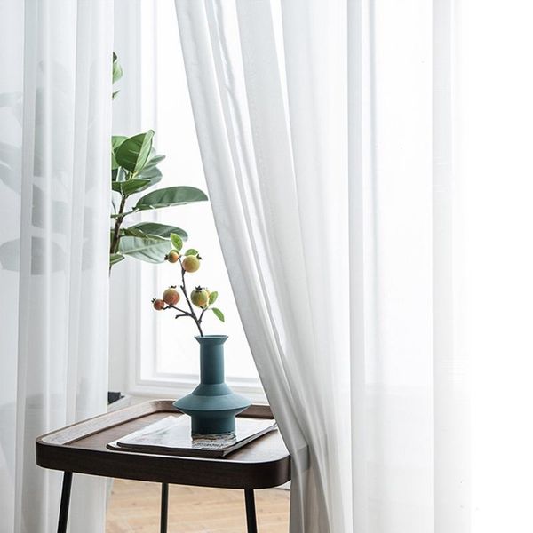 

curtain & drapes white tulle curtains for living room bedroom decoration window voiles summer punch-cabinet
