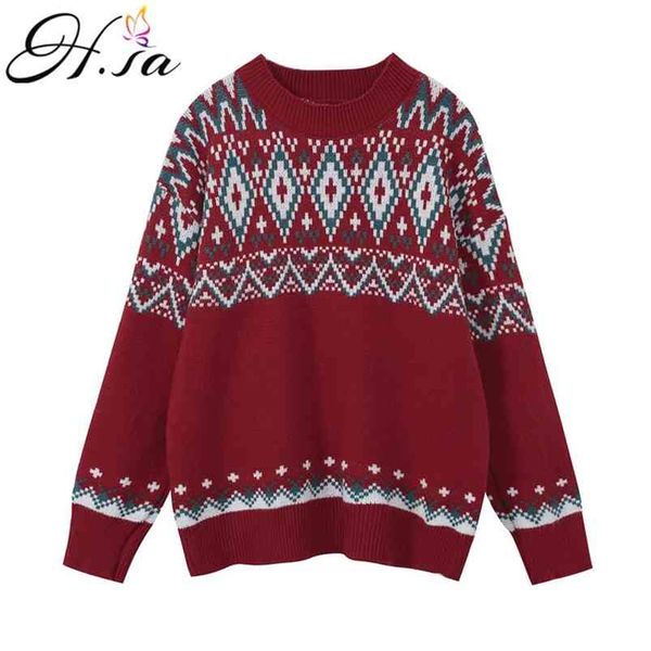 

women vintage sweater and jumpers argyle pullovers oversized ugly christmas pull knitted 210430, Black;gray