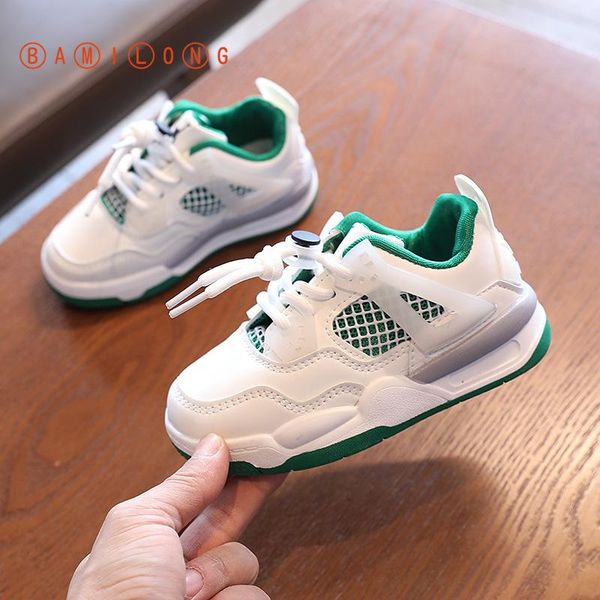 

korean fashion kids sneakers children's mesh sports shoes 2021 spring autumn boys breathable casual b623 athletic & outdoor, Black