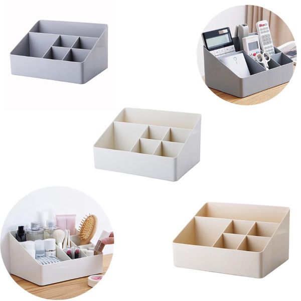 

cosmetic storage box deskdebris household thickened plastic multi-cell sorting makeup organizer boxes & bins