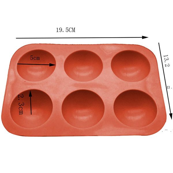 Newhalf Esfera Silicone Soap Moldes Bakeware Bolo Decoração Ferramentas Pudim Jelly Chocolate Fondant Bola Bola Biscoito Moldes Ewe6303