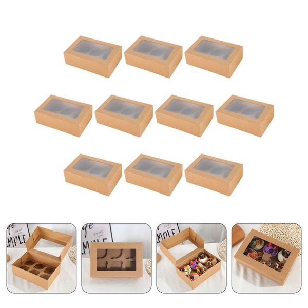

gift wrap 10pcs upper window dessert packing boxes cake (assorted color)
