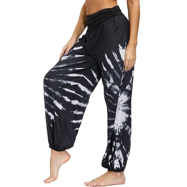 

for women hippie bohemian casual gypsy , ideal yoga pant - baggy boho harem pants, Black;white