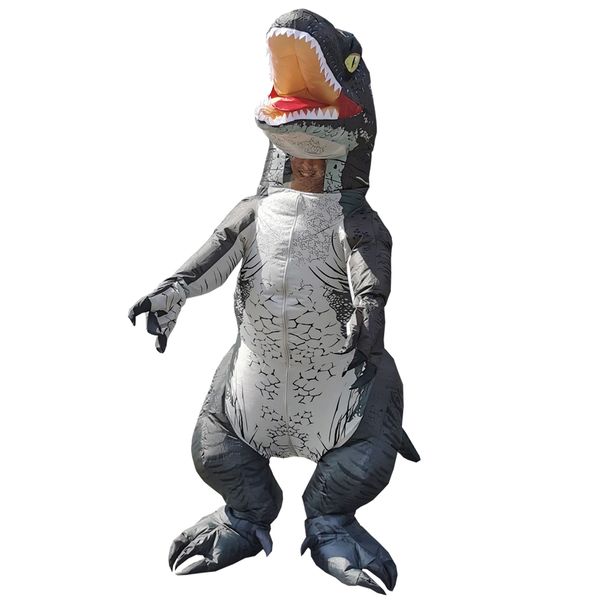 

mascot doll costume woman man cartoon carnival suit raptor inflatable costume halloween dinosaur t-rex costume performance dress, Red;yellow