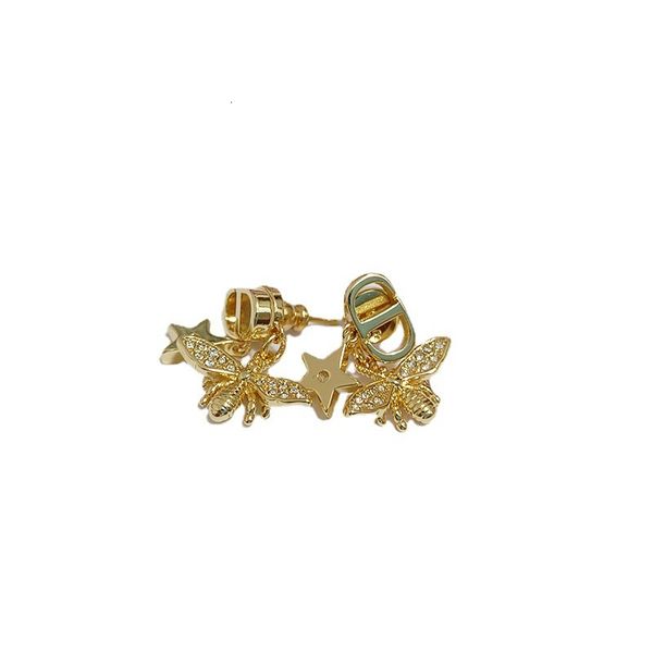 

cd letter fashion women's earrings temperament trendy bee s925 silver pin, Golden