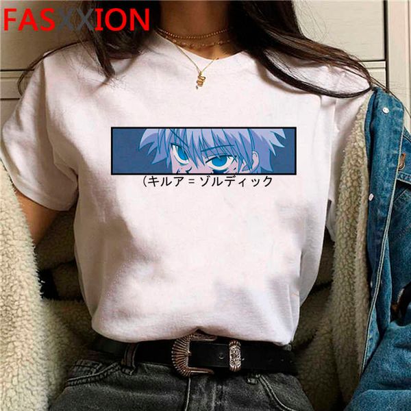 Kawaii Hunter x T-Shirt Männer Killua Zoldyck Lustige Cartoon Niedliche Anime T-Shirt Kurapika Hxh Devil Eye Unisex T-Shirts Männlich Y0809