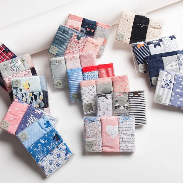 

spanish boxed briefs women's cotton underwear low waist shorts 3 pack, Black;pink