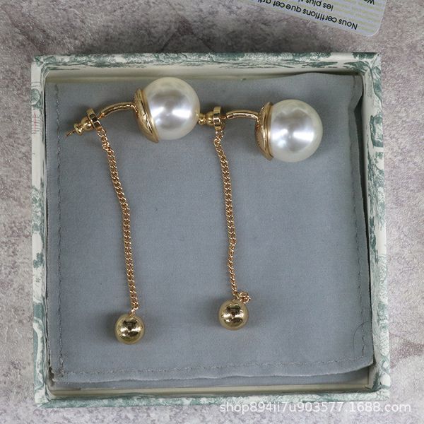 

d home / dijia pearl ladies' temperament thin earrings 2020 new fashion longbwr6, Black