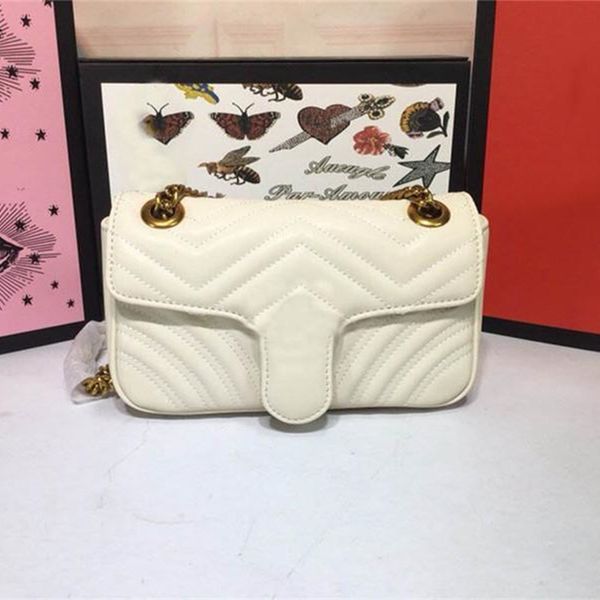 

designer luxury handbags purses women bag marmont quilting 446744 small shoulder bags leather matelassÃ© mini chain size:22*13*4cm