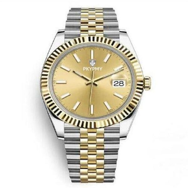 

wristwatches automatic 2813 mechanical watch men big magnifier 41mm stainless steel sapphire solid clasp president mens watches male w, Slivery;brown