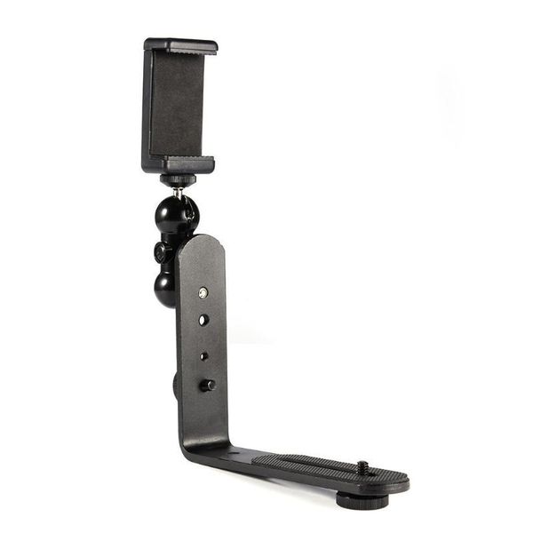 

tripod heads vertical l-shape bracket stand phone clip ase grip for dslr camera