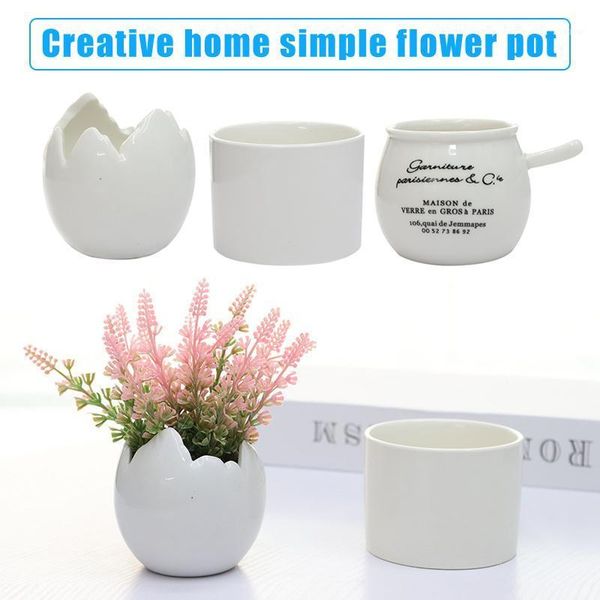 

small tablevase white ceramic flower pots for potted succulents planter pot eggshell shaped home office decor vases