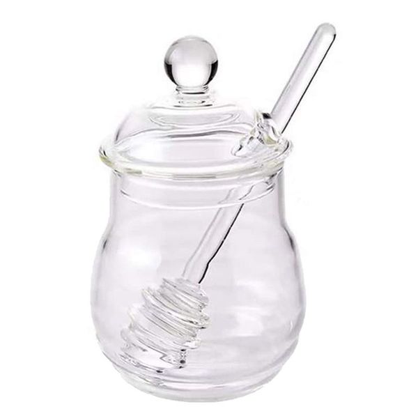 

storage bottles & jars honey jar with and lid crystal pot beehive syrup container for home kitchen