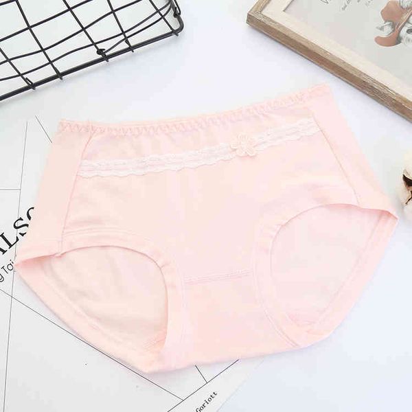 

women's panties diefenting modal cotton medium waist underwear girl lace embroidered solid color briefs head women, Black;pink