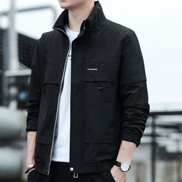 

spring 2021 jacket men's korean youth leisure fashion collar trend, Black;brown