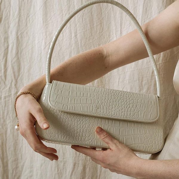 

crocodile pattern handbag female 2021 niche medieval underarm bag shoulder fashion simple baguette cross body