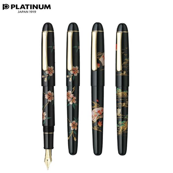 

fountain pens platimun japan maki-e sakura traditional japanese art 14k nib 3776 pen