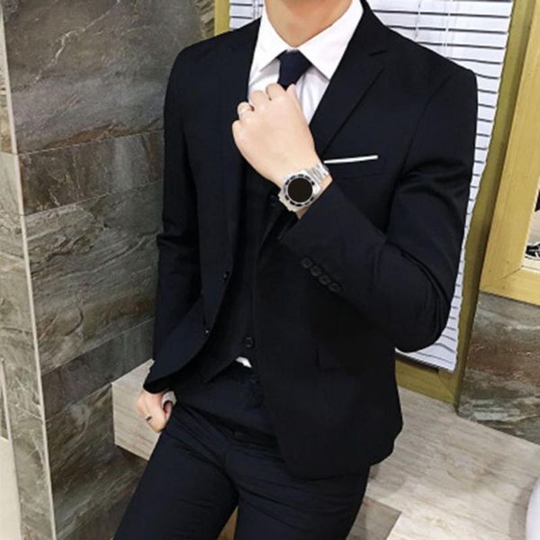 

men's suits & blazers fashion men solid color long sleeve lapel slim fit blazer suit coat outwear, White;black