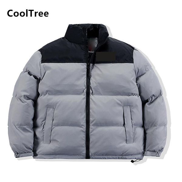 

men's down & parkas cooltree men women cotton jackets winter patchwork color thick warm coats couples stand collar zip outerwear brand, Black