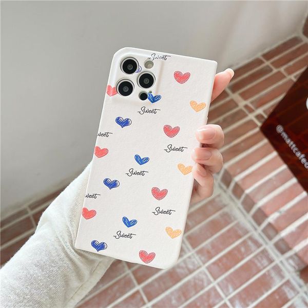 

cell phone pouches simple love heart case for 12 pro max 11 7 8 plus se2021 xs x xr matte soft silicone