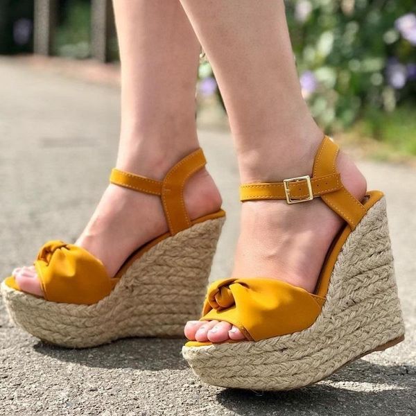 

summer women wedges sandals gladiator high heels open toe ladies shoes buckle strap platform female espadrille, Black