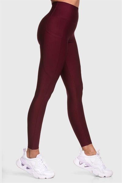 

women's leggings superstacy high waist pockets burgundy sports, Black
