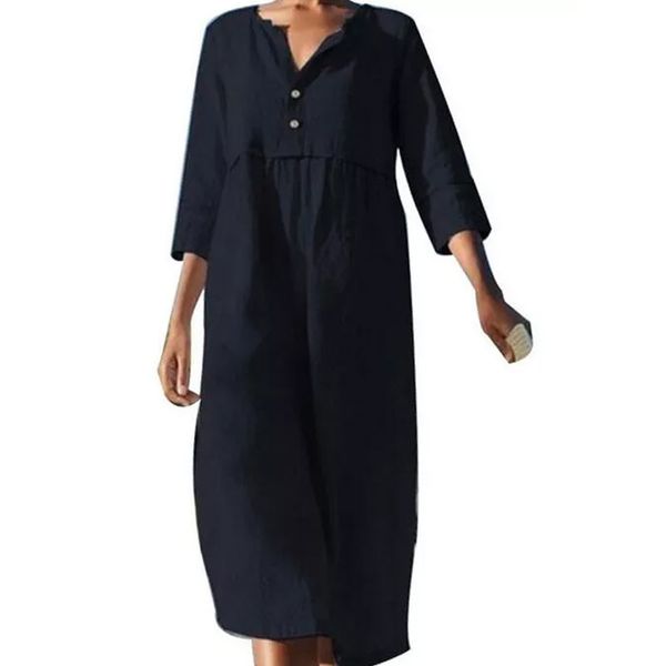 

autumn pullover 2021 new spring with 3 and / 7 sleeves medium length dress for women, White;black