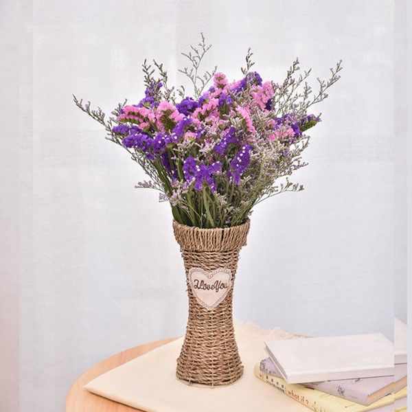 

vases straw woven dried flower basket gypsophila vase hand-woven pot home decoration accessories