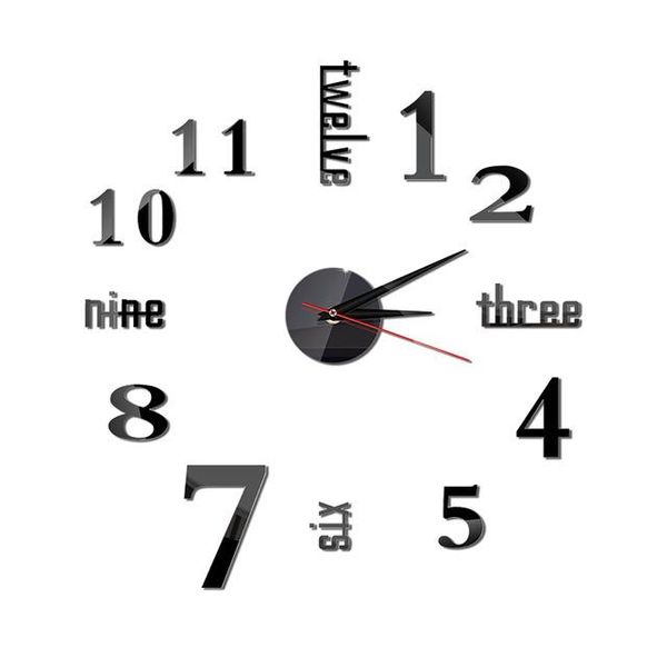 

mirror wall clock modern design creative acrylic quartz clocks stickers for diy home living room office decorations