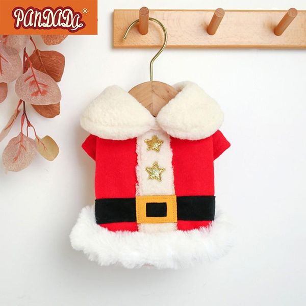 

dog costume clothes winter warm santa pet for small dogs christmas stars festive cotton coat jackets puppy outfit xs-xl apparel