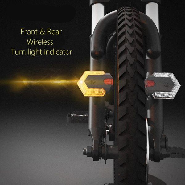 

bike lights 1 set turn signals front rear light smart wireless remote control cycling safety warning led taillight